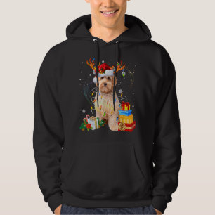 Labradoodle Rendier Kerstverlichting Grappige Hond Hoodie