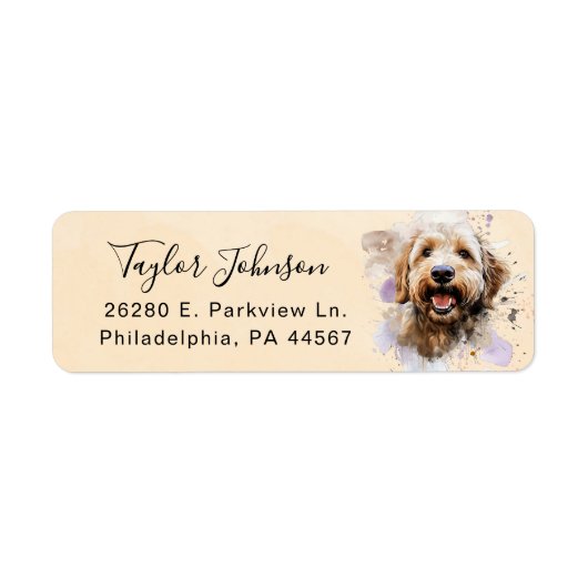 Labradoodle Return Address Label (Voorkant)