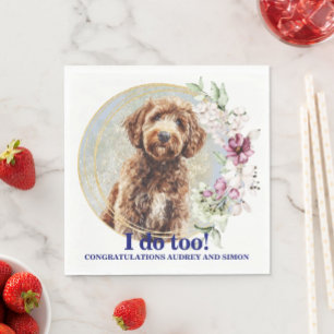 Labradoodle Trouwservetten Met Honden Foto Servet