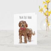 Labradoodle Wenskaart Gepersonaliseerd Kaart (Gele Bloem)