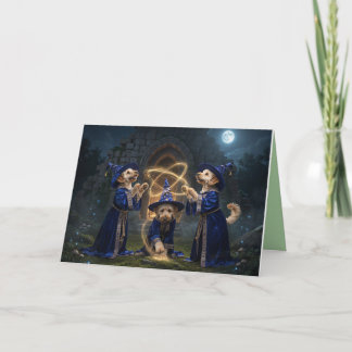 Labradoodle Witch Halloween Card Feestdagen Kaart