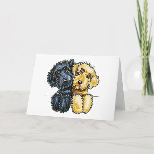 Labradoodles Black Yellow Lined Up Kaart