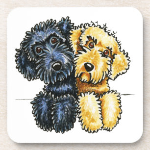 Labradoodles Black Yellow Up Bier Onderzetter