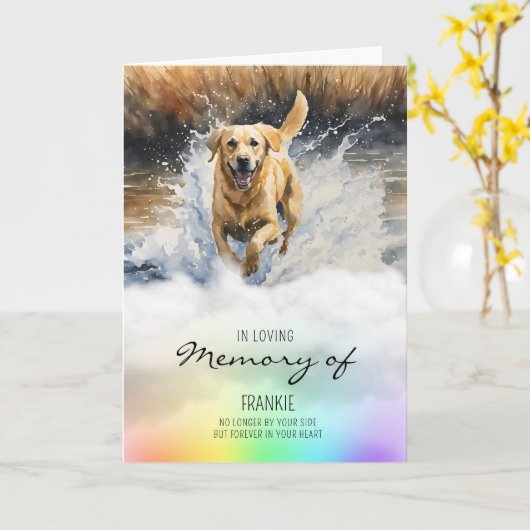 Labrador aquarel hond verlies sympathie kaart (Gele Bloem)