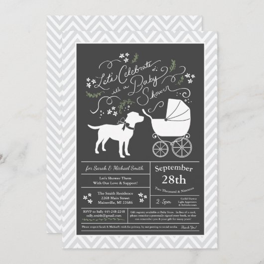 Labrador Baby Shower Geslacht Neutraal Lab Kaart (Voorkant / Achterkant)
