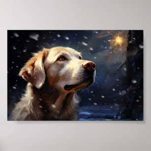 Labrador bij nacht poster