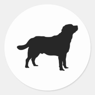 Labrador Black Standing Lab Silhouette Ronde Sticker