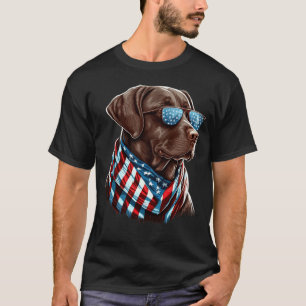 Labrador Chocolate Patriotic USA Trots T-shirt