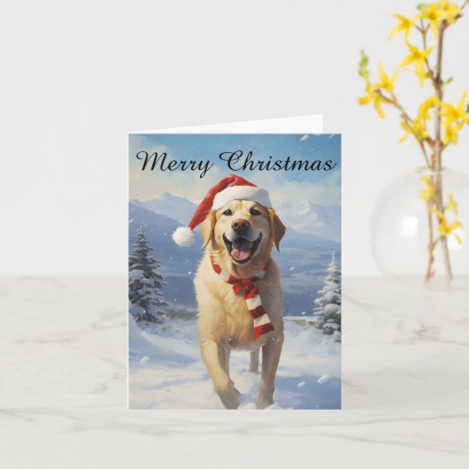 Labrador Christmas Kaart (Gele Bloem)