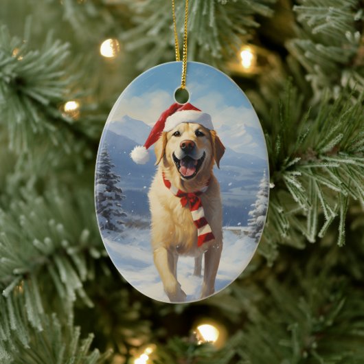 Labrador Christmas Keramisch Ornament (Boom)