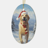 Labrador Christmas Keramisch Ornament (Links)