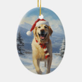 Labrador Christmas Keramisch Ornament (Achterkant)