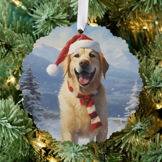 Labrador Christmas Ornament Kaart (Insitu (Drie))