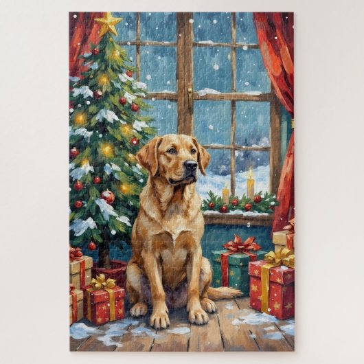 Labrador Christmas Under The Tree Legpuzzel (Verticaal)