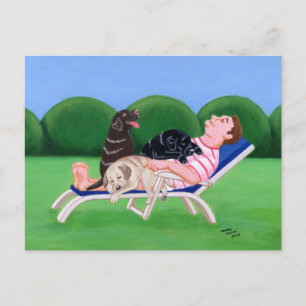 Labrador Dad Painting Briefkaart