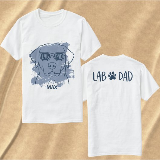 Labrador dad t-shirt with custom name brush art