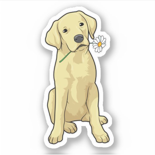 Labrador Daisy Sticker (Voorkant)