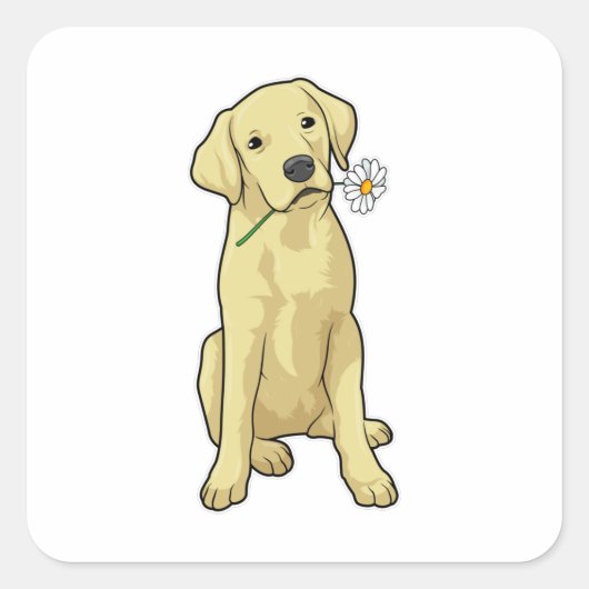 Labrador Daisy Vierkante Sticker (Voorkant)