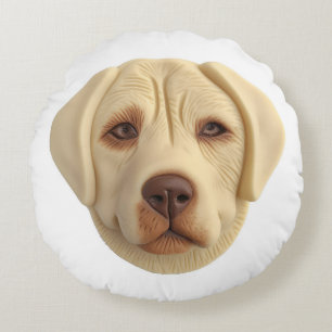 Labrador Dog 3D geïnspireerd Rond Kussen