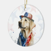 Labrador Dog, 4th of july Personalized Keramisch Ornament (Links)