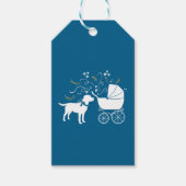 Labrador Dog Baby shower Blue Boy Lab Cadeaulabel (Voorkant)