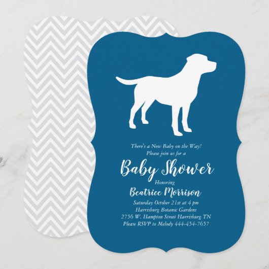 Labrador Dog Baby shower Blue Boy Lab Kaart (Voorkant / Achterkant)