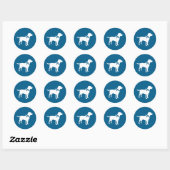 Labrador Dog Baby shower Blue Boy Lab Ronde Sticker (Vel)