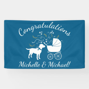 Labrador Dog Baby shower Blue Boy Lab Spandoek