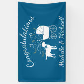Labrador Dog Baby shower Blue Boy Lab Spandoek (Verticaal)