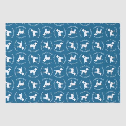 Labrador Dog Baby shower Blue Boy Lab Tissuepapier (Voorkant)