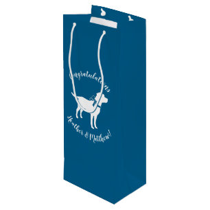 Labrador Dog Baby shower Blue Boy Lab Wijn Cadeautas