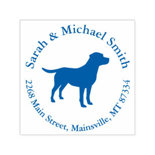 Labrador Dog Baby shower Blue Boy Lab Zelfinktende Stempel