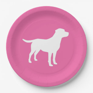 Labrador Dog Baby shower Girl Lab Roze Papieren Bordje