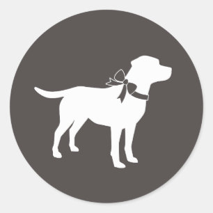 Labrador Dog Baby shower Lab Gray Gender Neutral Ronde Sticker