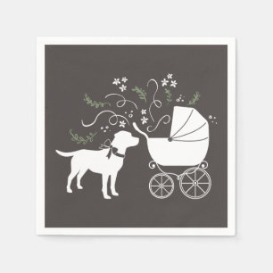 Labrador Dog Baby shower Lab Gray Gender Neutral Servet
