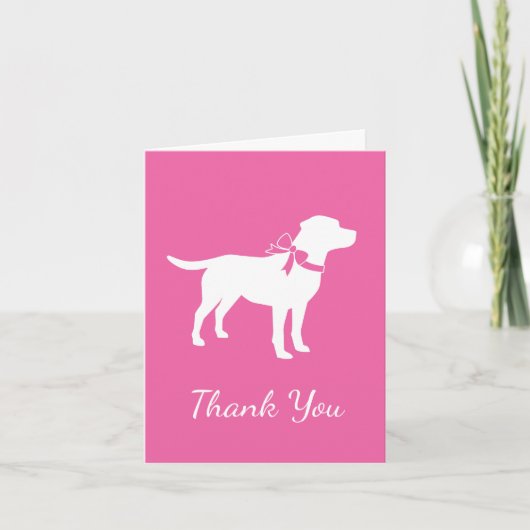 Labrador Dog Baby shower Pink Girl Lab Bedankkaart (Voorkant)