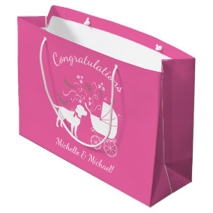 Labrador Dog Baby shower Pink Girl Lab Groot Cadeauzakje