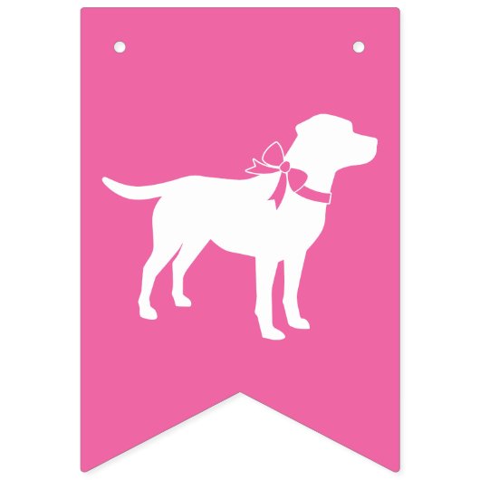 Labrador Dog Baby shower Pink Girl Lab Vlaggetjes (Tweede vlag)