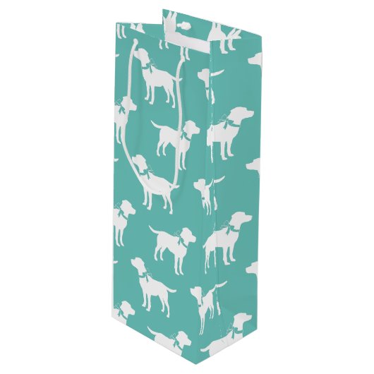 Labrador Dog Black Lab Puppy Wijn Cadeautas (Voorkant Gekanteld)