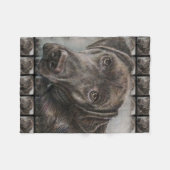 Labrador Dog Design of Animal Art Fleece Deken (Voorkant (Horizontaal))