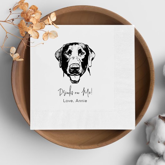 Labrador Dog gepersonaliseerde Drink op mij Servet