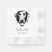 Labrador Dog gepersonaliseerde Drink op mij Servet (Voorkant)
