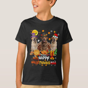 Labrador Dog Happy Halloween Thanksgiving Merry Ch T-shirt