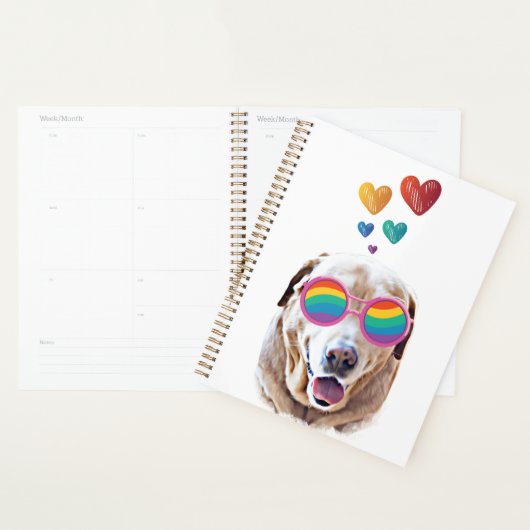 Labrador Dog met Hearts Valentijnsdag Planner (Display)