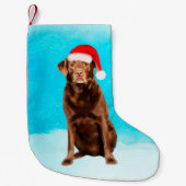 Labrador Dog op Strand Kerst Pet Kleine Kerstsok (Voorkant)