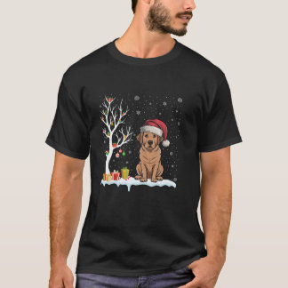 Labrador Dog Santa Hat Feestelijke boom Licht Kers T-shirt