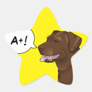 Labrador Dog Teacher Goede Grade Beloning Ster Sticker