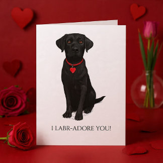 Labrador Dog With Love Heart Adore You Kaart