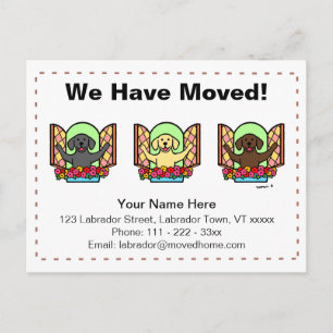 Labrador Dogs Cartoon aangekondigd Aankondigingskaart