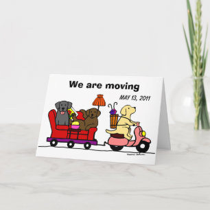 Labrador Dogs Cartoon Moving Faire-part
